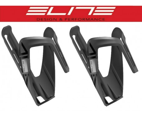 Pair of Elite Ala cages Black stealth Bike Water Bottle Cage Lightweight 39g